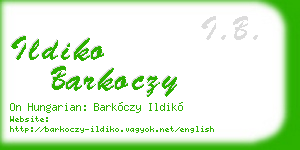 ildiko barkoczy business card